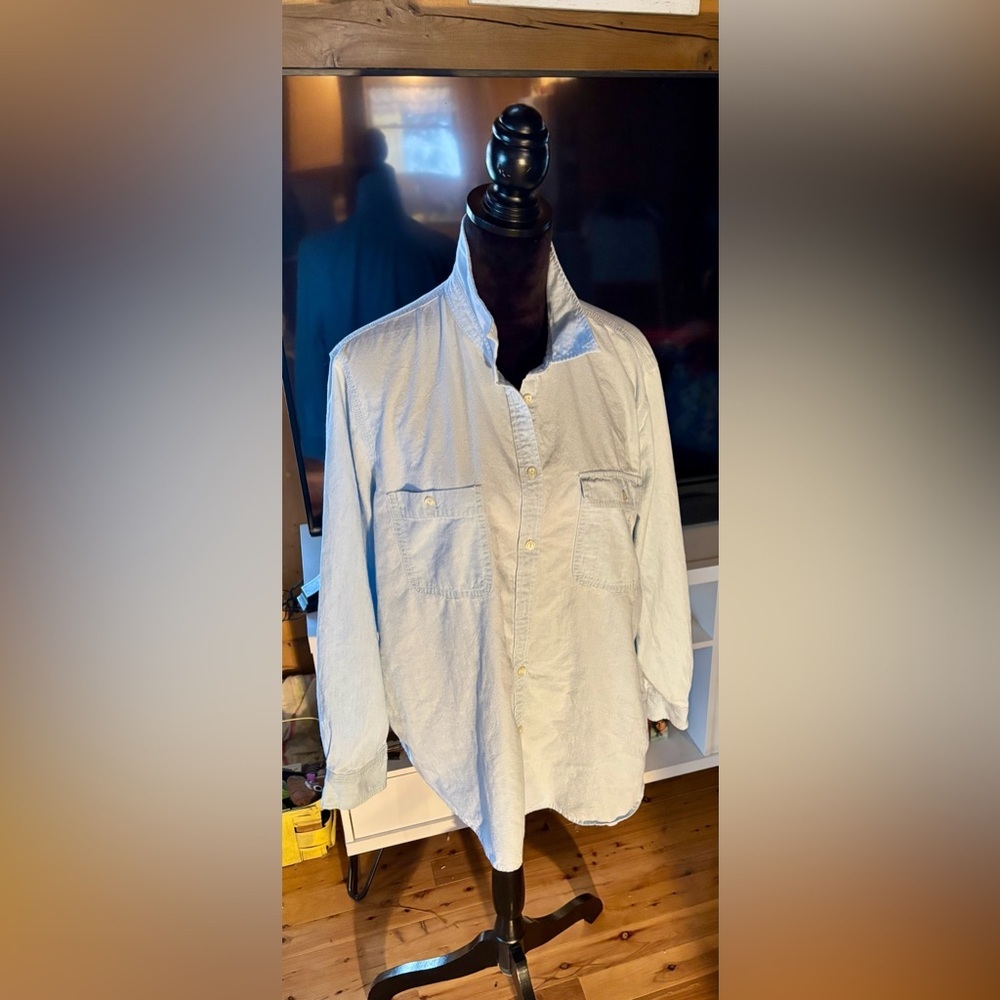 ⭐️LRL Lauren Jeans Co. Light Wash Denim Button-Up Western Style Shirt⭐️ Vintage